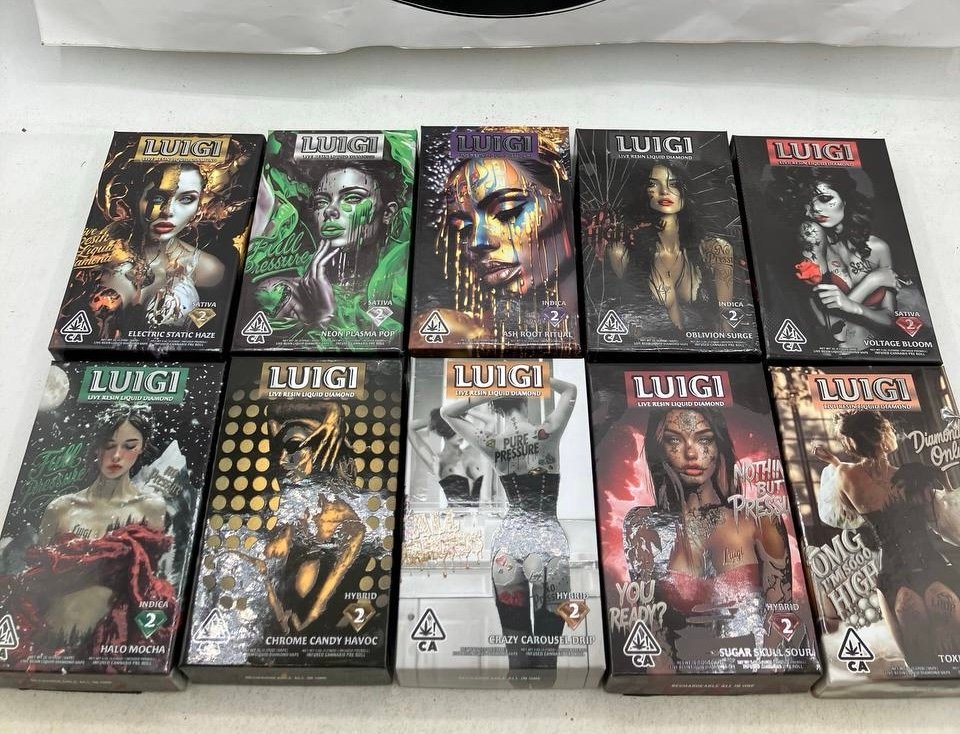 Luigi's 2G Disposables
(25+) pcs. $350 ($14 each)
(50) pcs. $650 ($13 each)
(100) pcs. $1,250 ($12.5 each)
Flavors
- Electric Static Haze
- Neon Plasma Pop
- Ash Root Ritual
- Oblivion Surge
- Voltage Bloom
- Halo Mocha
- Chrome Candy Havoc
- Crazy Carousel Drip
- Sugar Skull Sour
- Toxic Dream Fizz
2-day USPS and 3% money transfer is included in the price